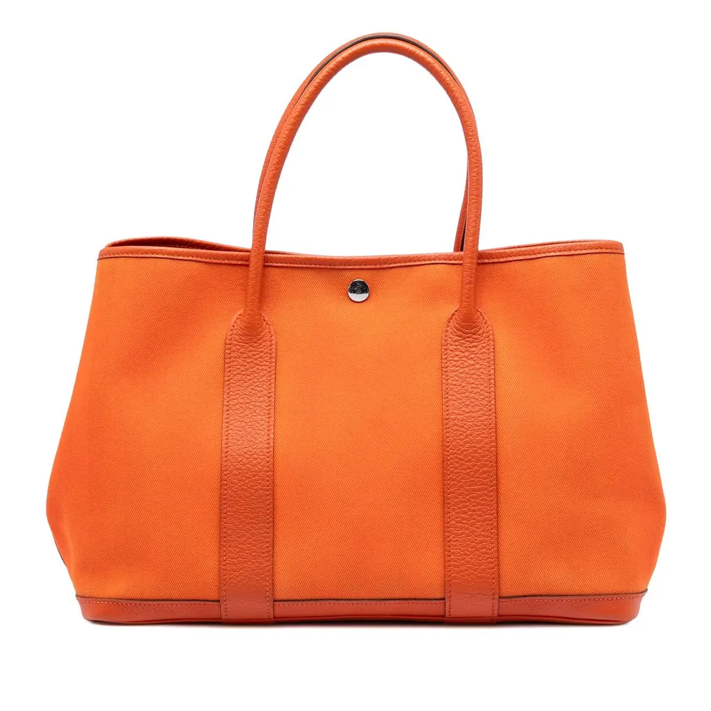Hermès Toile and Negonda Garden Party 36 Orange Good - Front View