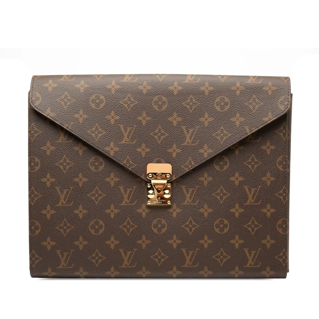 Louis Vuitton Monogram Mark Folder Brown Very good - Front View