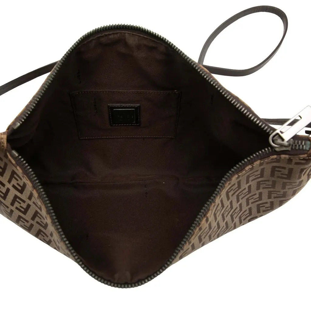 Fendi Zucchino Canvas Crossbody Brown Canvas Very good - Model View