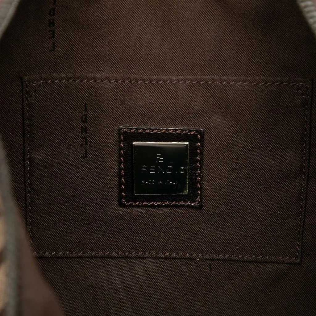 Fendi Zucchino Canvas Crossbody Brown Canvas Very good - Box View