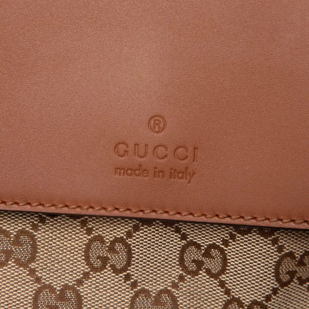 Gucci GG Canvas and Calfskin Crossbody Beige Good - Box View