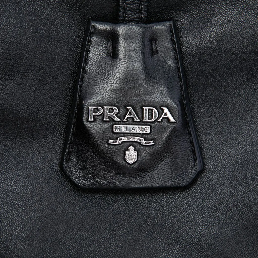 Prada Tessuto and Nappa Reversible Satchel Black Leather Very good - Box View