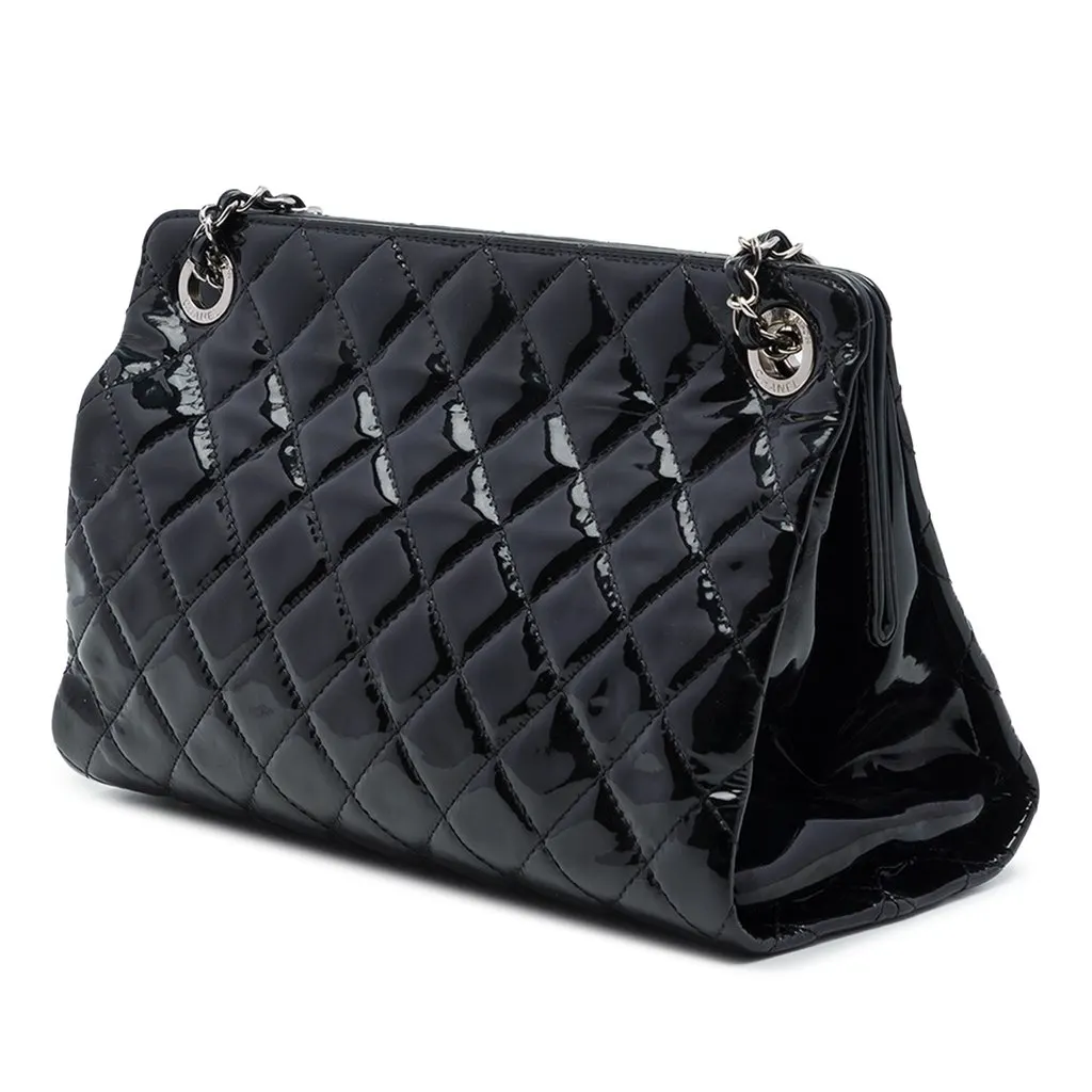 Chanel CC Patent Timeless Shopping Tote Black Leather Very good - Back View