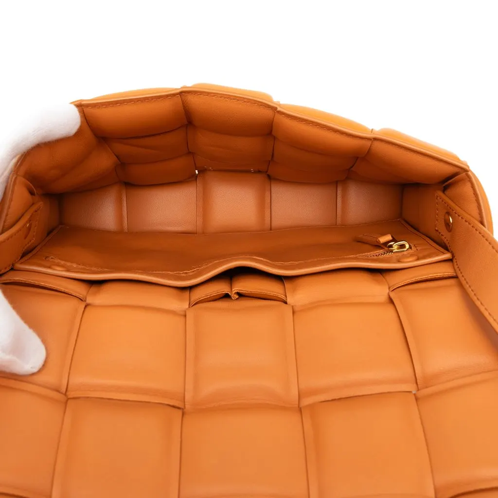 Bottega Veneta Nappa Intrecciato Padded Cassette Crossbody Orange Leather Very good - Model View