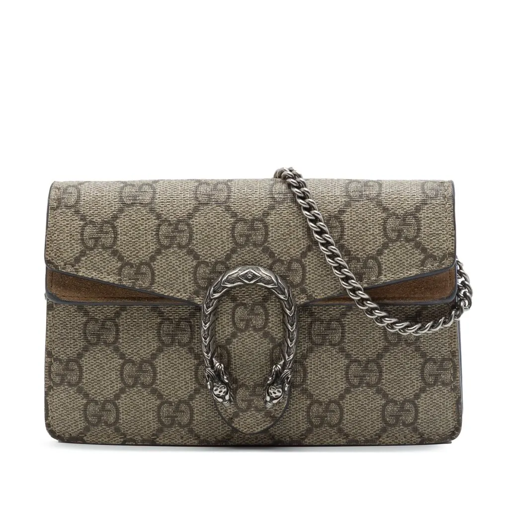 Gucci Mini GG Supreme Dionysus Crossbody Beige Very good - Front View