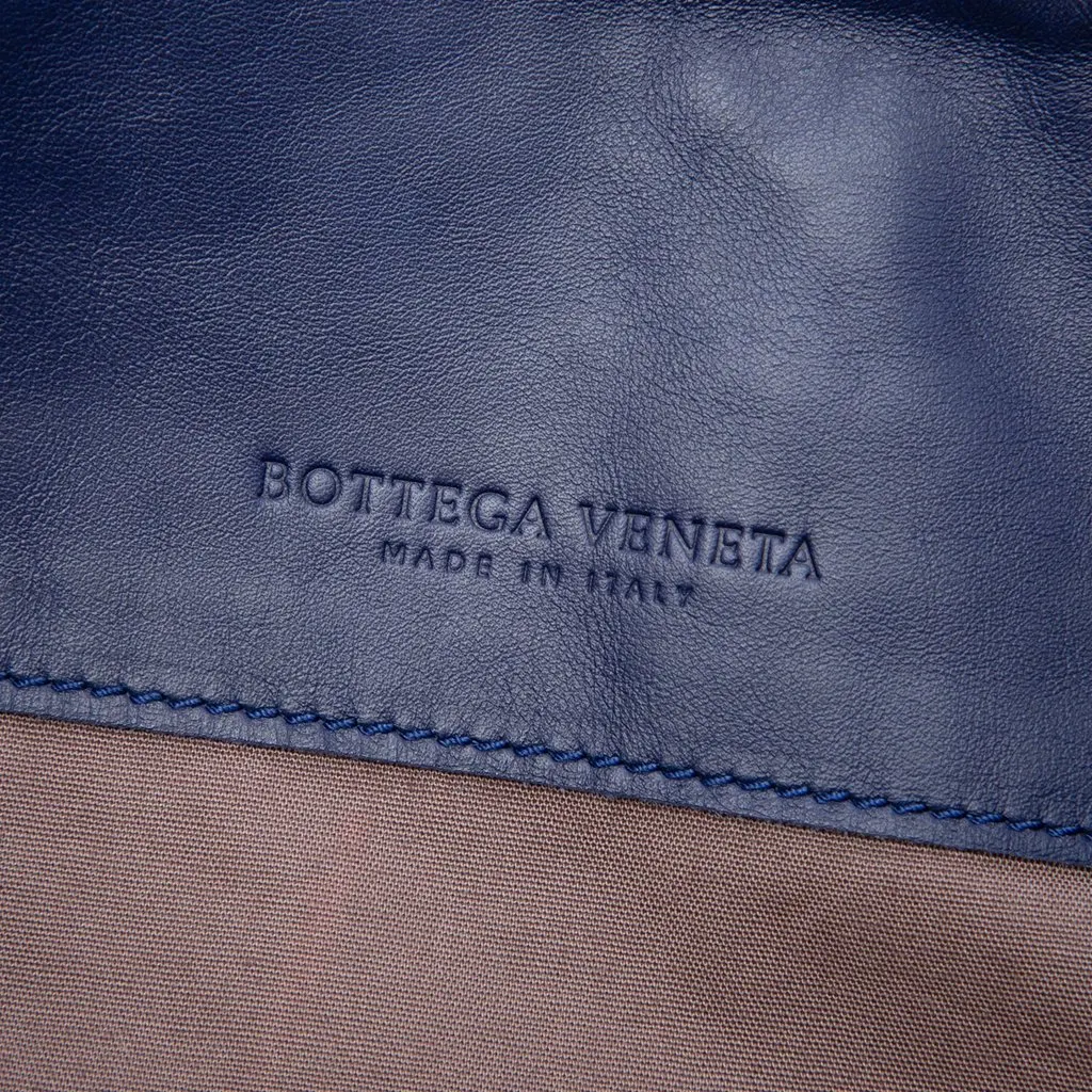 Bottega Veneta Nappa Intrecciato Flap Crossbody Blue Leather Very good - Box View
