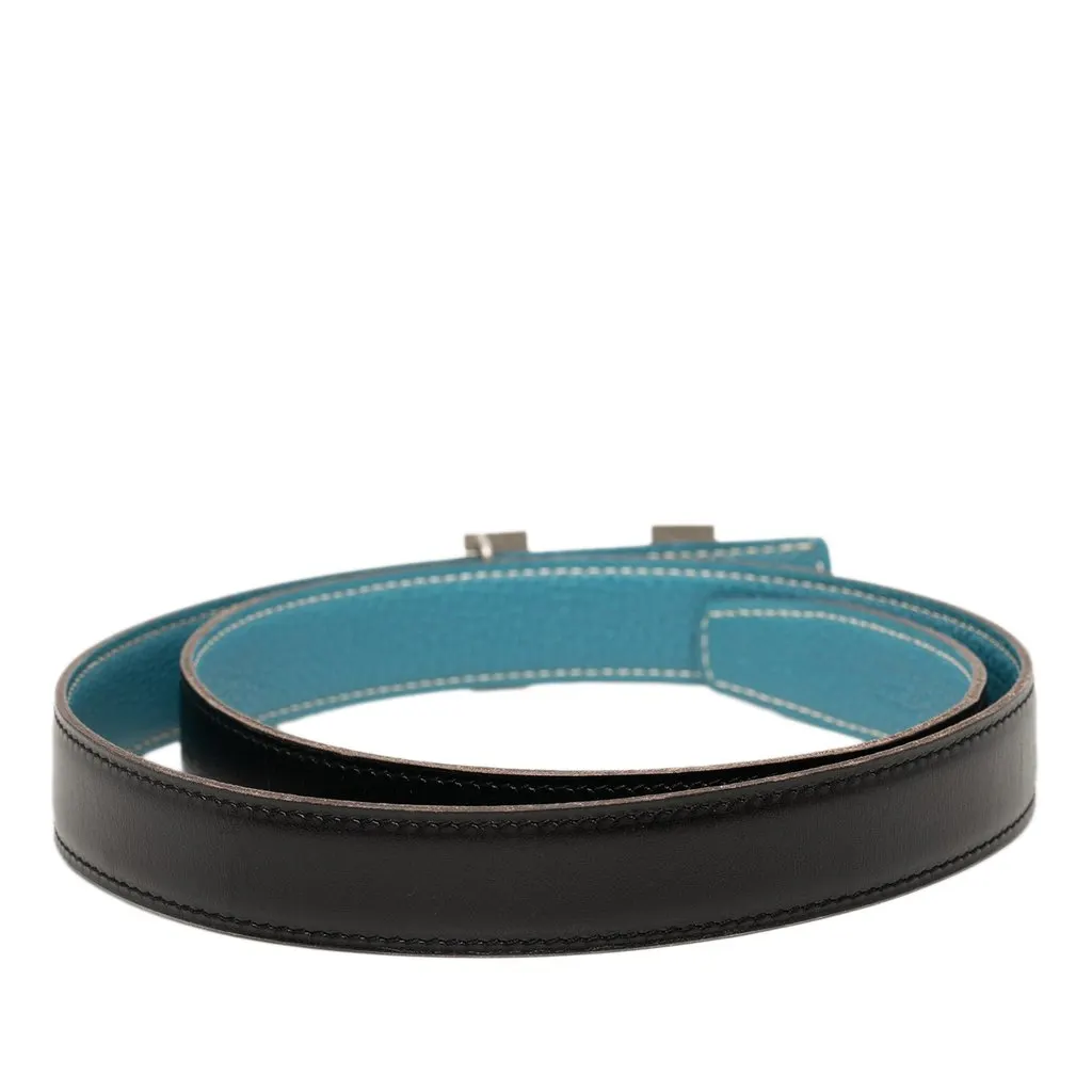 Hermès Box Calf and Togo Constance H Reversible Belt Black Leather Very good - Inside View