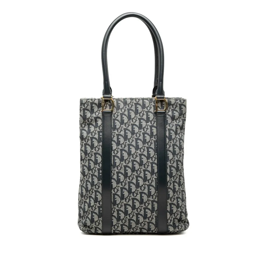 Dior Diorissimo Trotter Canvas Tote Blue Canvas Very good - Front View