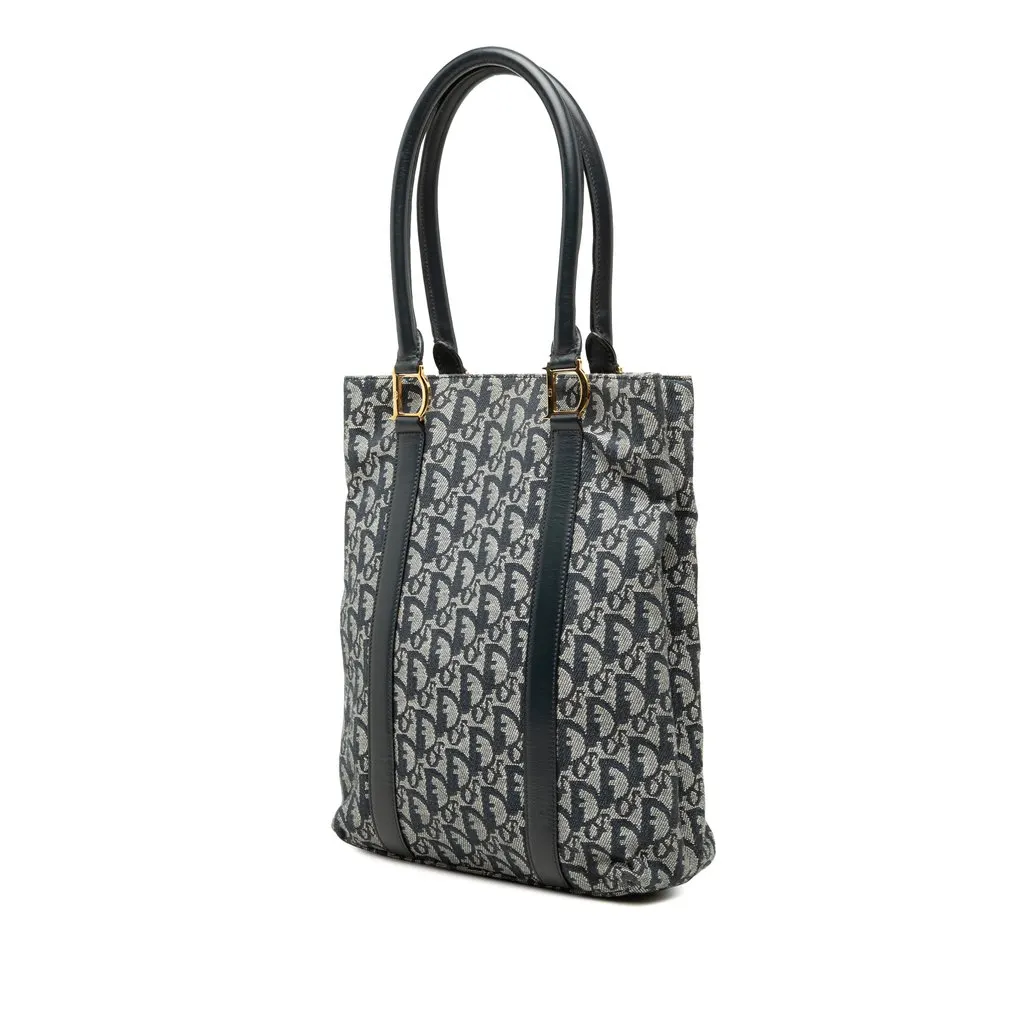 Dior Diorissimo Trotter Canvas Tote Blue Canvas Very good - Back View