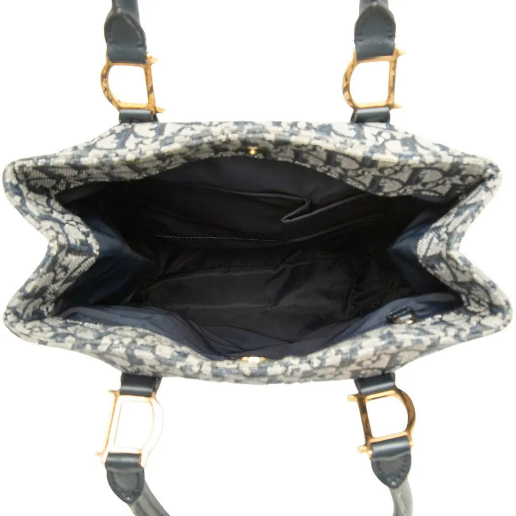 Dior Diorissimo Trotter Canvas Tote Blue Canvas Very good - Model View