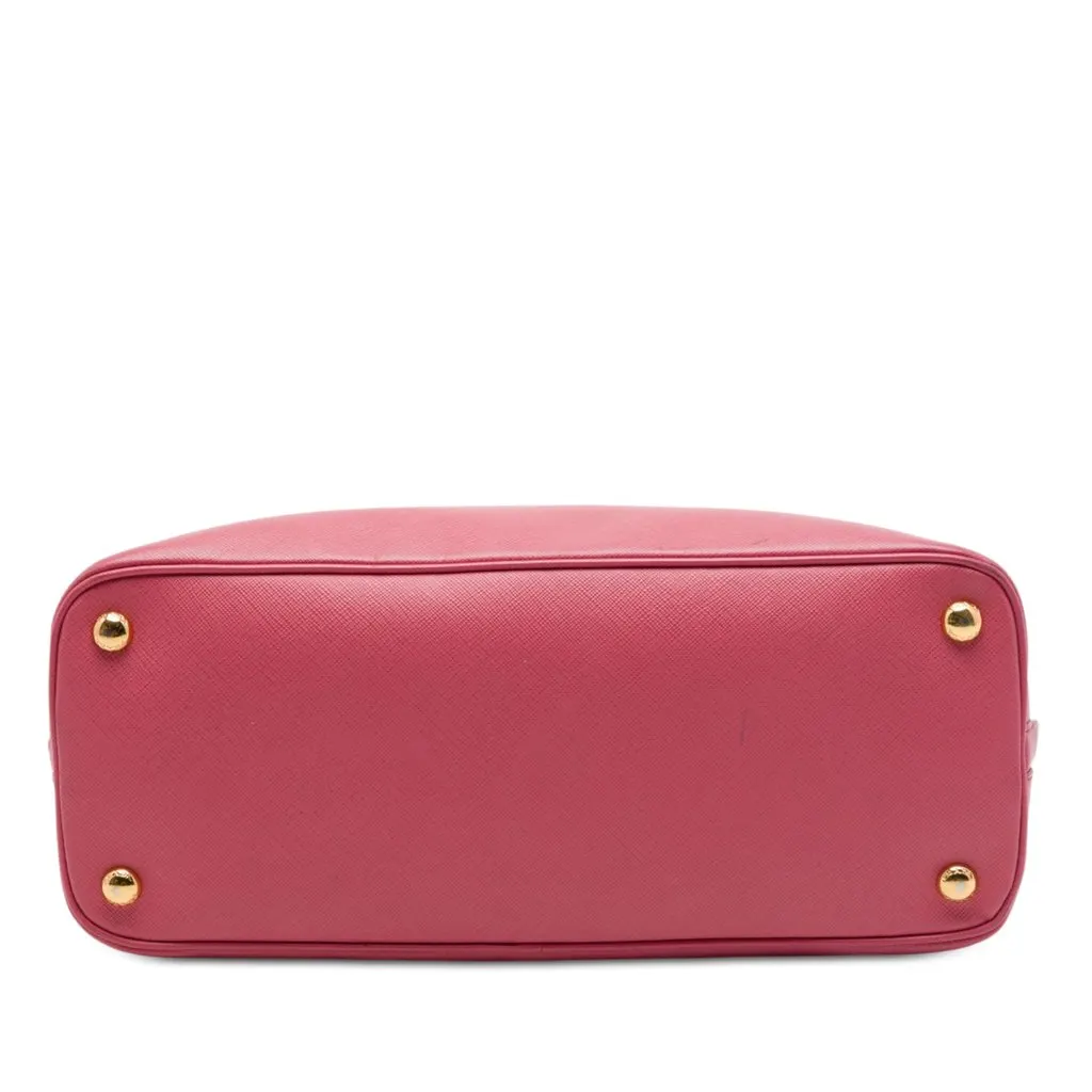 Prada Medium Saffiano Lux Promenade Satchel Pink Leather Good - Inside View