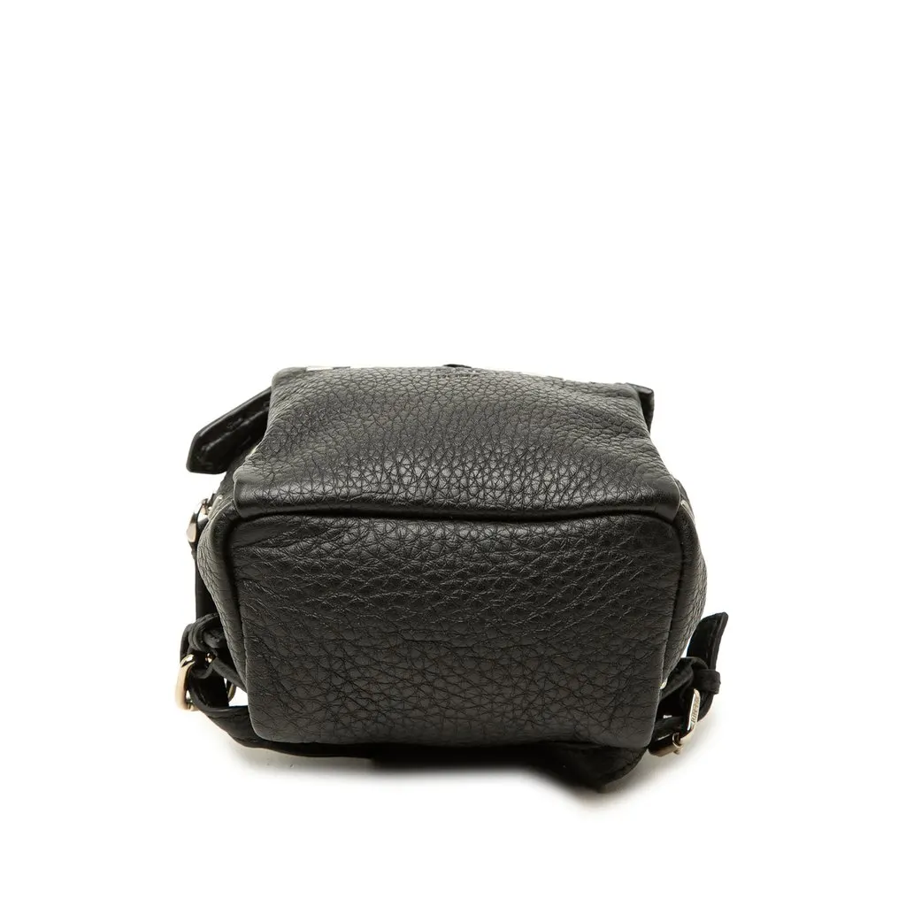 Fendi Studded Selleria Backpack Key Chain and Bag Charm Black Leather Good - Inside View
