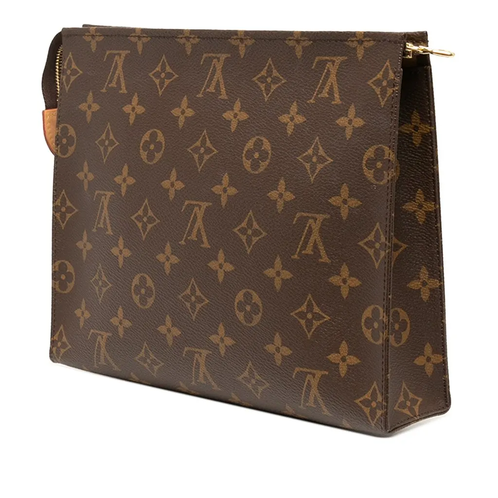 Louis Vuitton Monogram Toiletry Pouch 26 Brown Canvas Very good - Back View