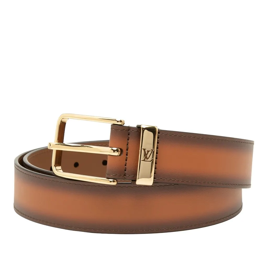 Louis Vuitton Patinated Calfskin Pont Neuf Belt Brown Leather Very good - Front View