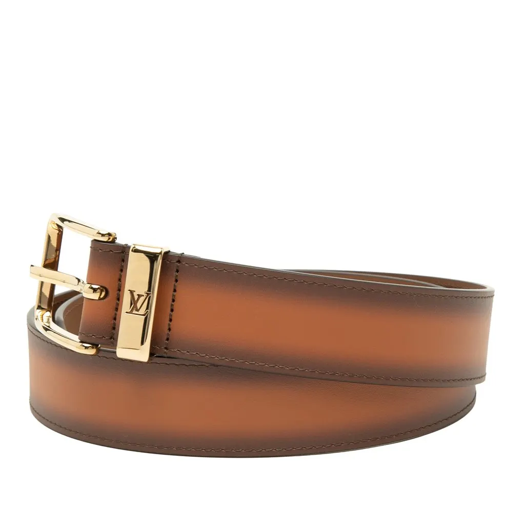Louis Vuitton Patinated Calfskin Pont Neuf Belt Brown Leather Very good - Back View