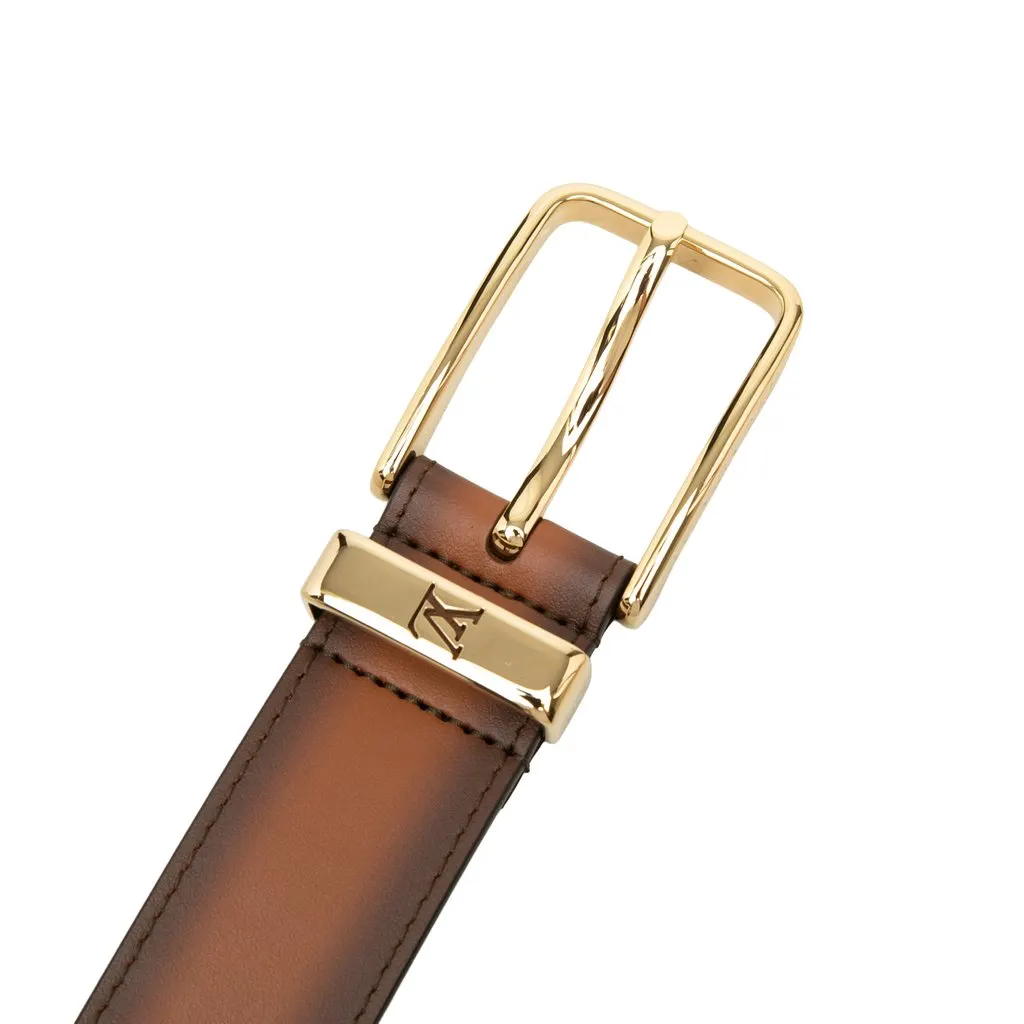 Louis Vuitton Patinated Calfskin Pont Neuf Belt Brown Leather Very good - Box View