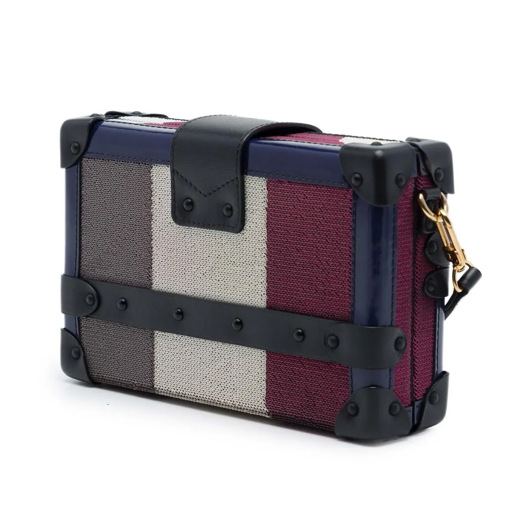 Louis Vuitton Multicolor Sequin Night Bird Petite Malle Blue Leather Very good - Back View