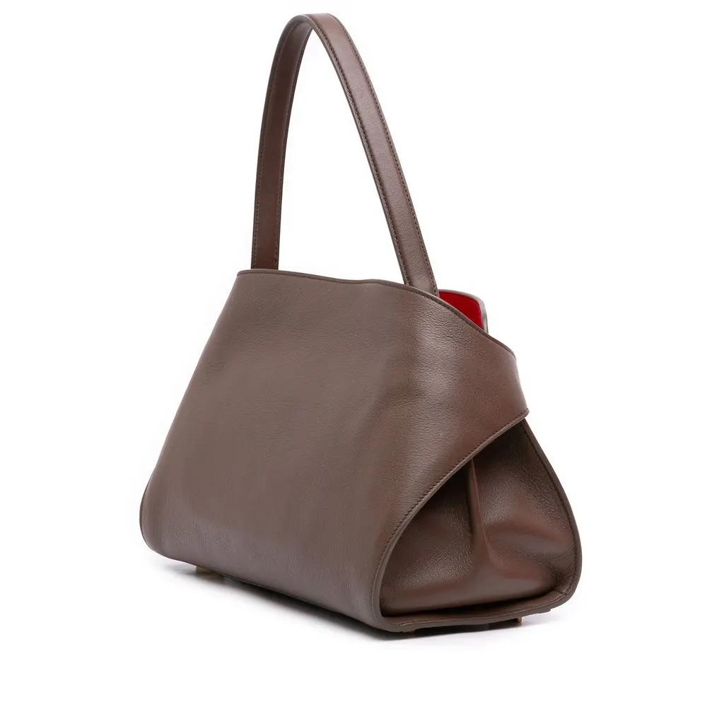 Salvatore Ferragamo Medium Bicolor Calfskin Hug Satchel Brown Leather Very good - Back View