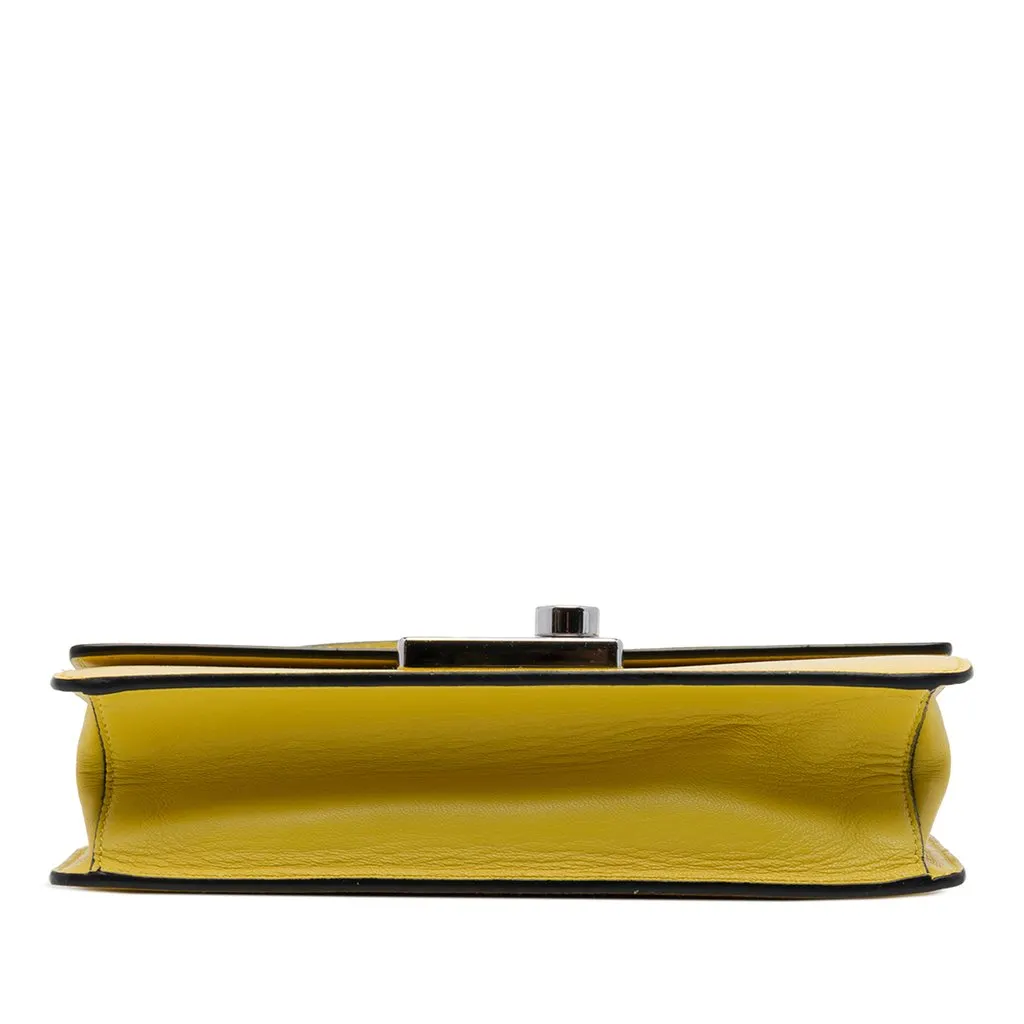 Prada Saffiano Lux Sound Lock Crossbody Yellow Leather Very good - Inside View