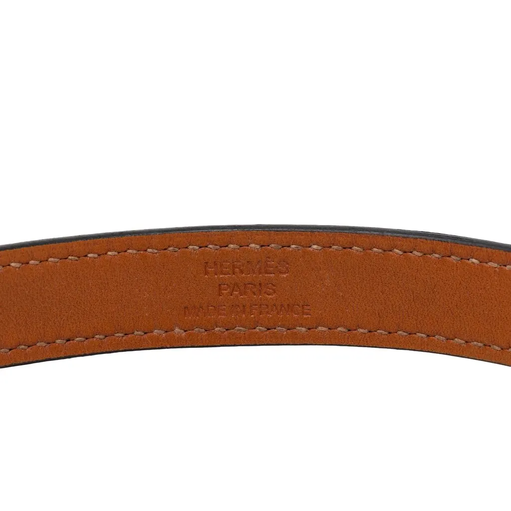 Hermès Leather Drag Double Tour Wrap Bracelet T1 Black Leather Very good - Model View