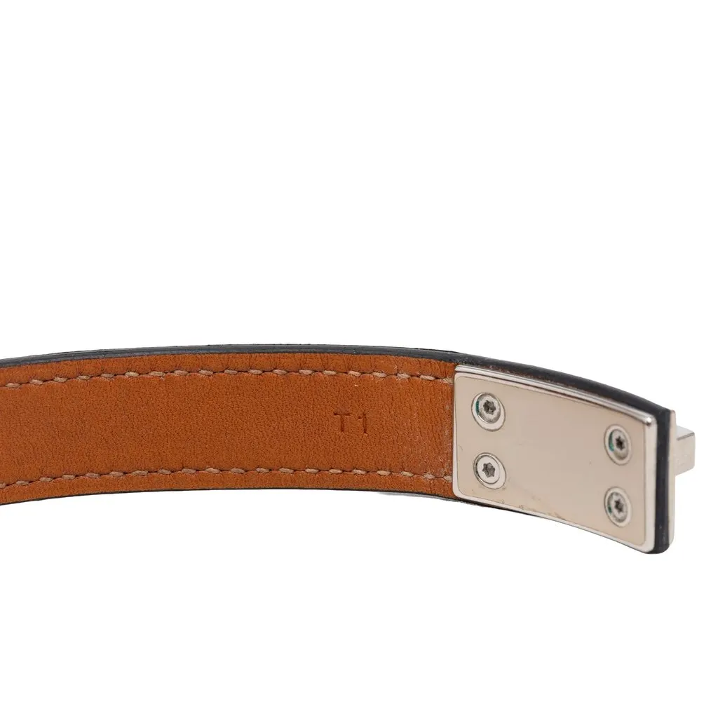 Hermès Leather Drag Double Tour Wrap Bracelet T1 Black Leather Very good - Box View