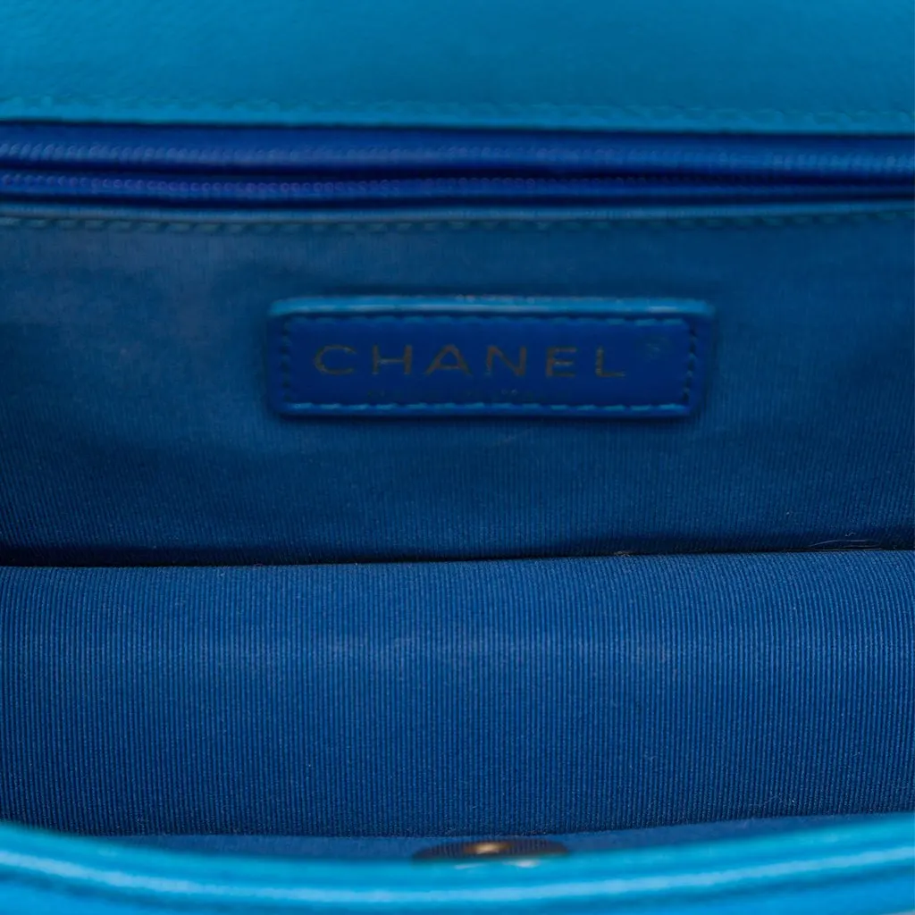 Chanel Small Quilted Caviar Sunset On The Sea Flap Blue Leather Very good - Model View