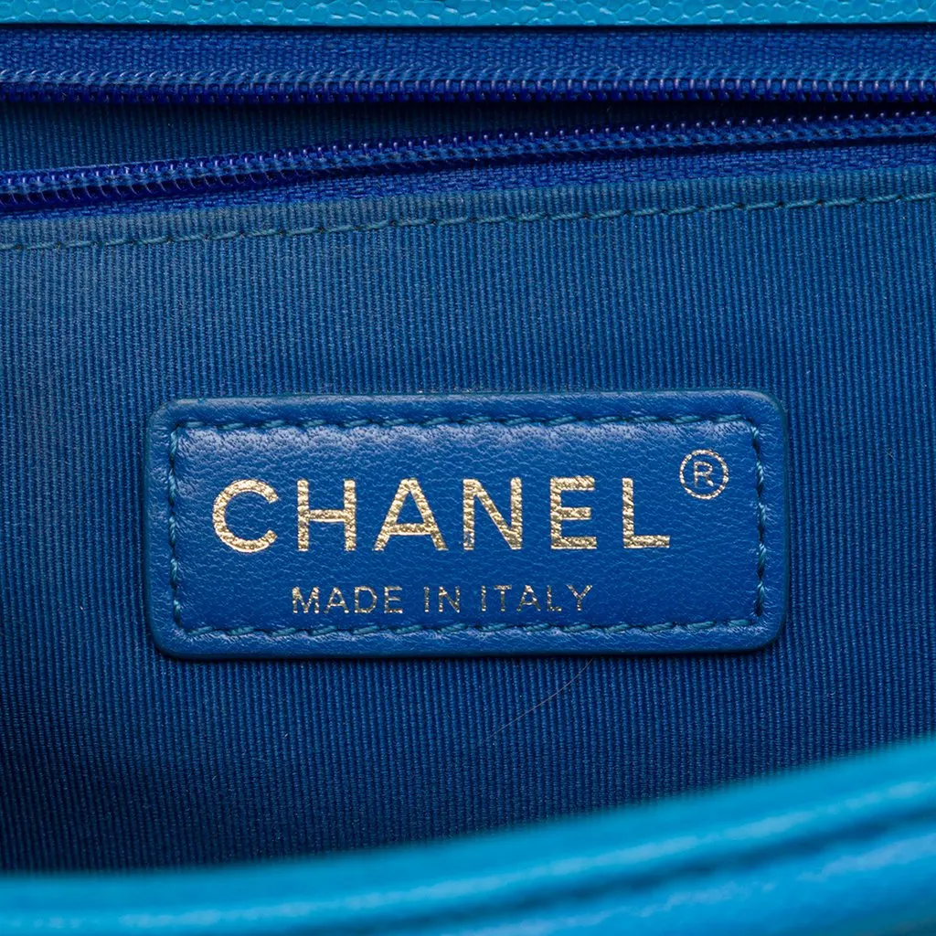 Chanel Small Quilted Caviar Sunset On The Sea Flap Blue Leather Very good - Box View