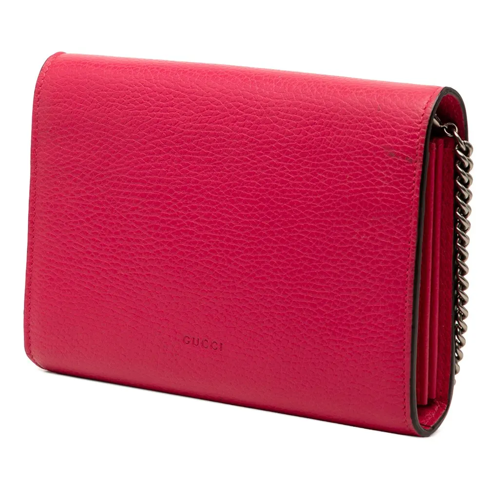 Gucci Calfskin Dionysus Wallet on Chain Pink Leather Very good - Back View