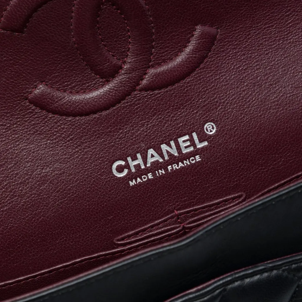 Chanel Medium Classic Lambskin Double Flap Black Leather Good - Box View