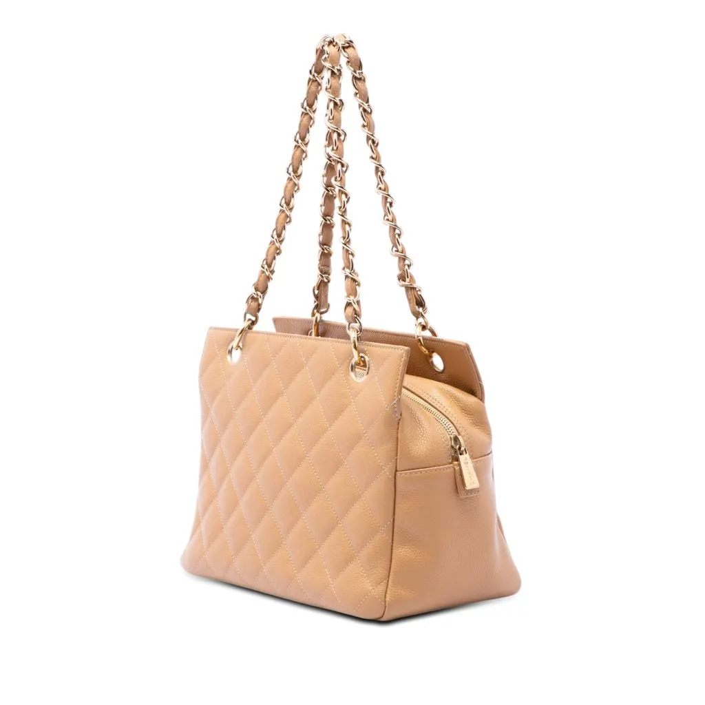 Chanel Petite Caviar Timeless Tote Beige Leather Very good - Back View