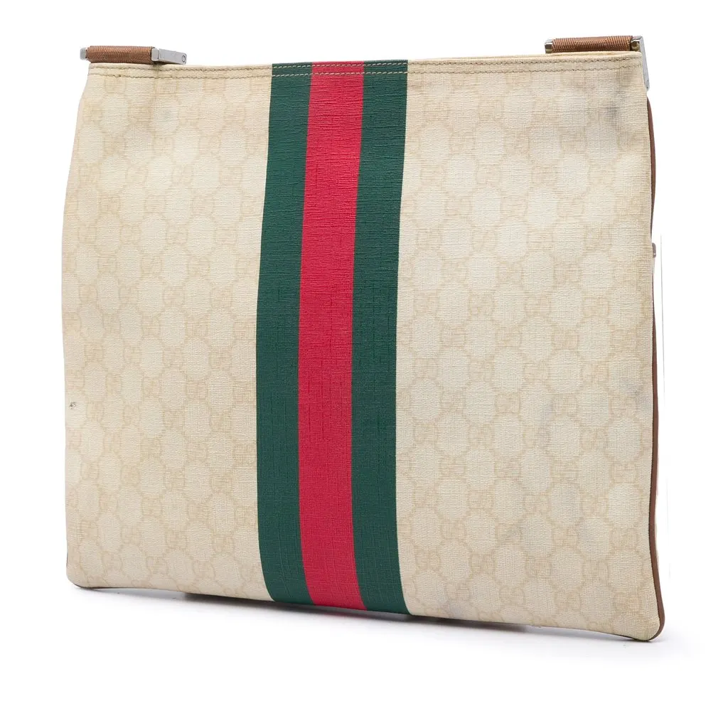 Gucci GG Supreme Web Logo Crossbody White Very good - Back View