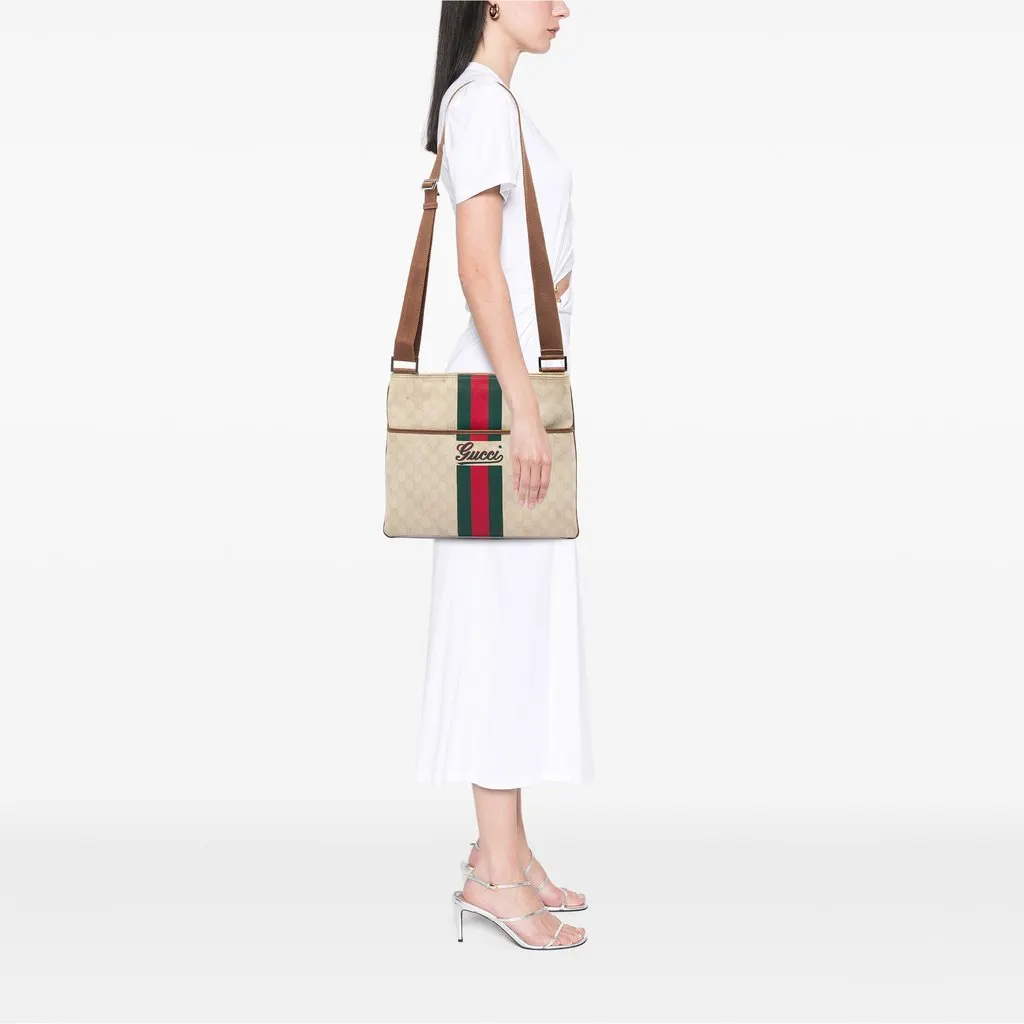 Gucci GG Supreme Web Logo Crossbody White Very good - Box View