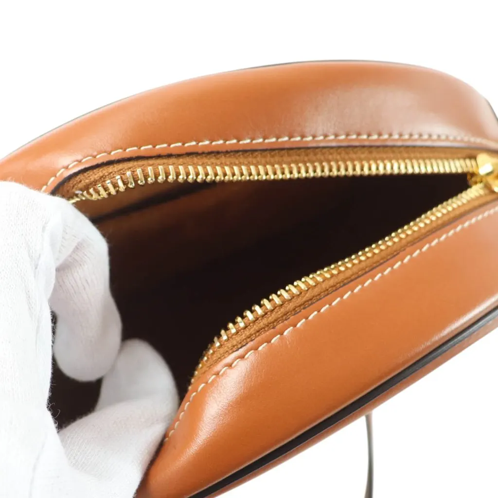 Celine Calfskin Cuir Triomphe Oval Crossbody Brown Leather Very good - Model View