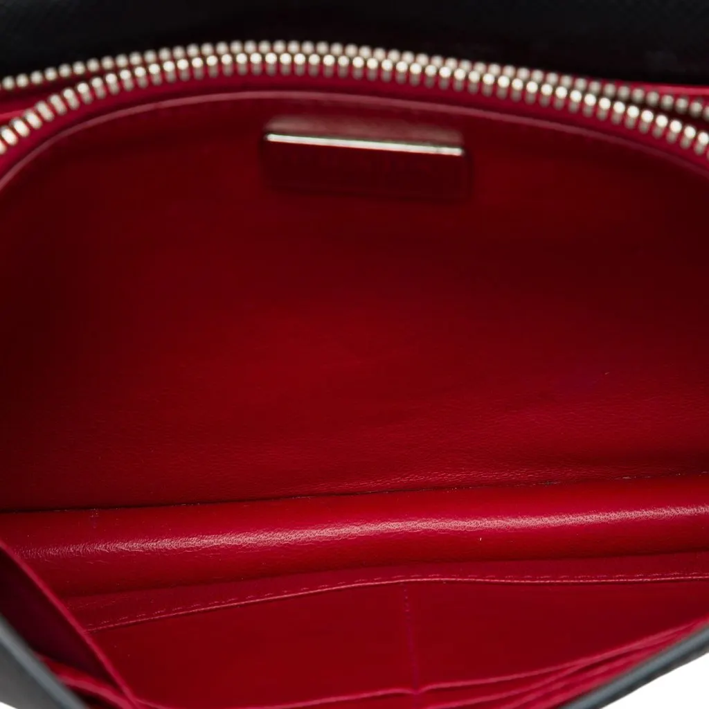 Prada Saffiano Lipstick Print Wallet on Strap MultiColor Leather Very good - Model View