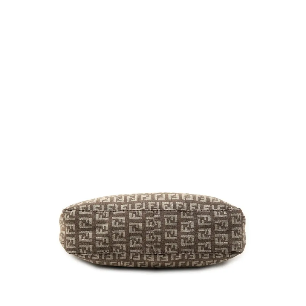 Fendi Zucchino Canvas Shoulder Bag Brown Very good - Inside View