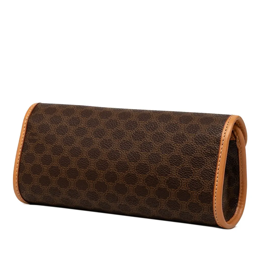 Celine Macadam Coated Canvas Clutch Brown Canvas Very good - Back View