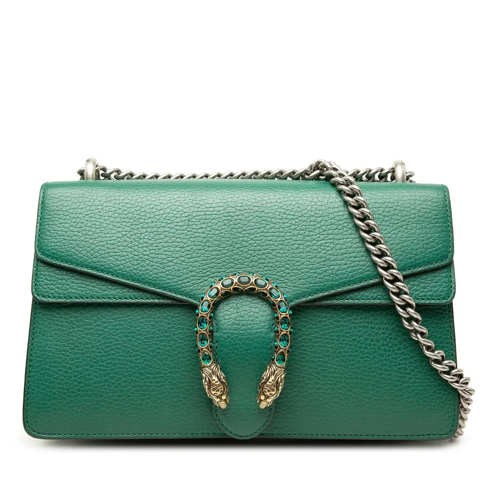 Gucci Medium Leather Dionysus Shoulder Bag Green Leather Very good - Front View