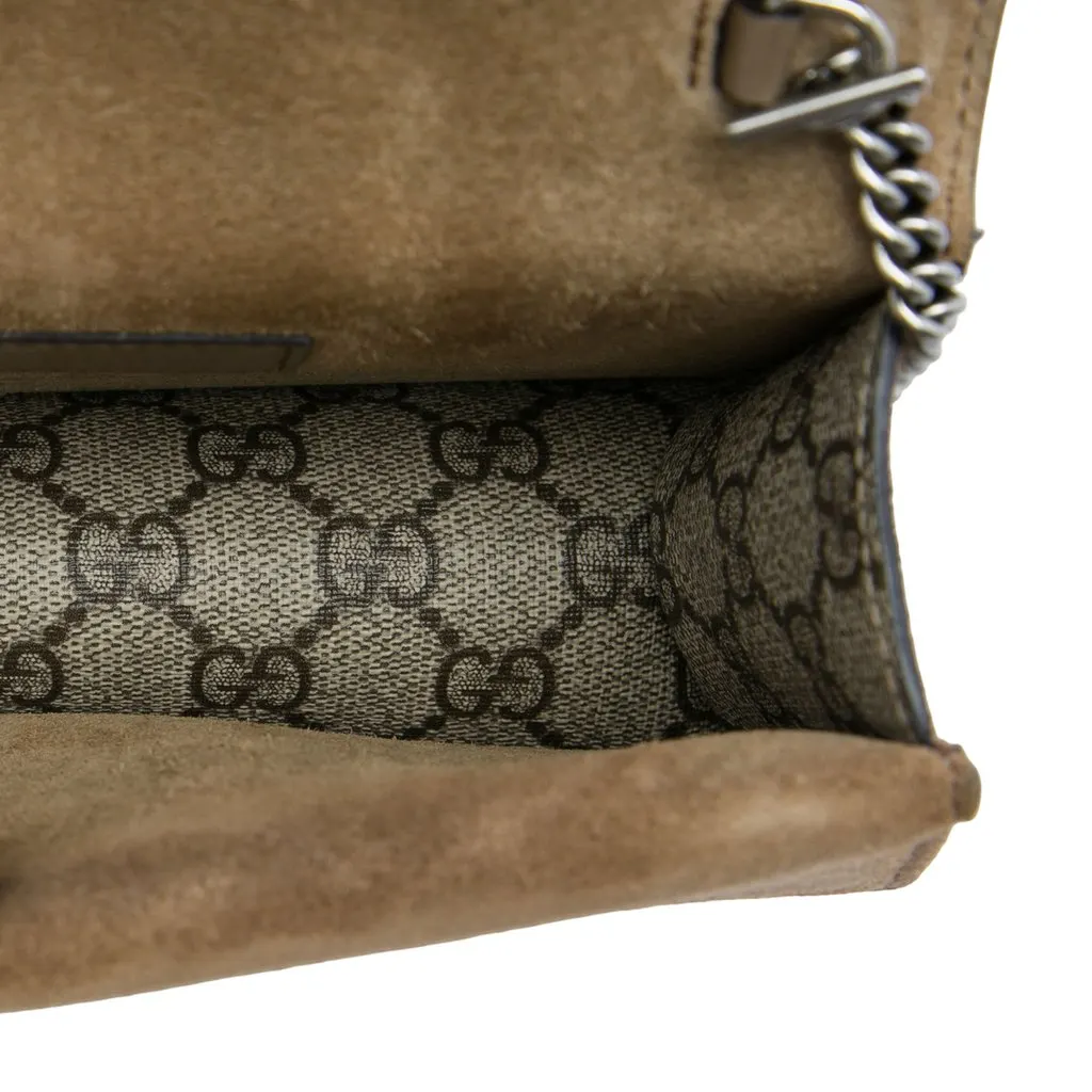 Gucci Mini GG Supreme Dionysus Satchel Beige Canvas Very good - Model View