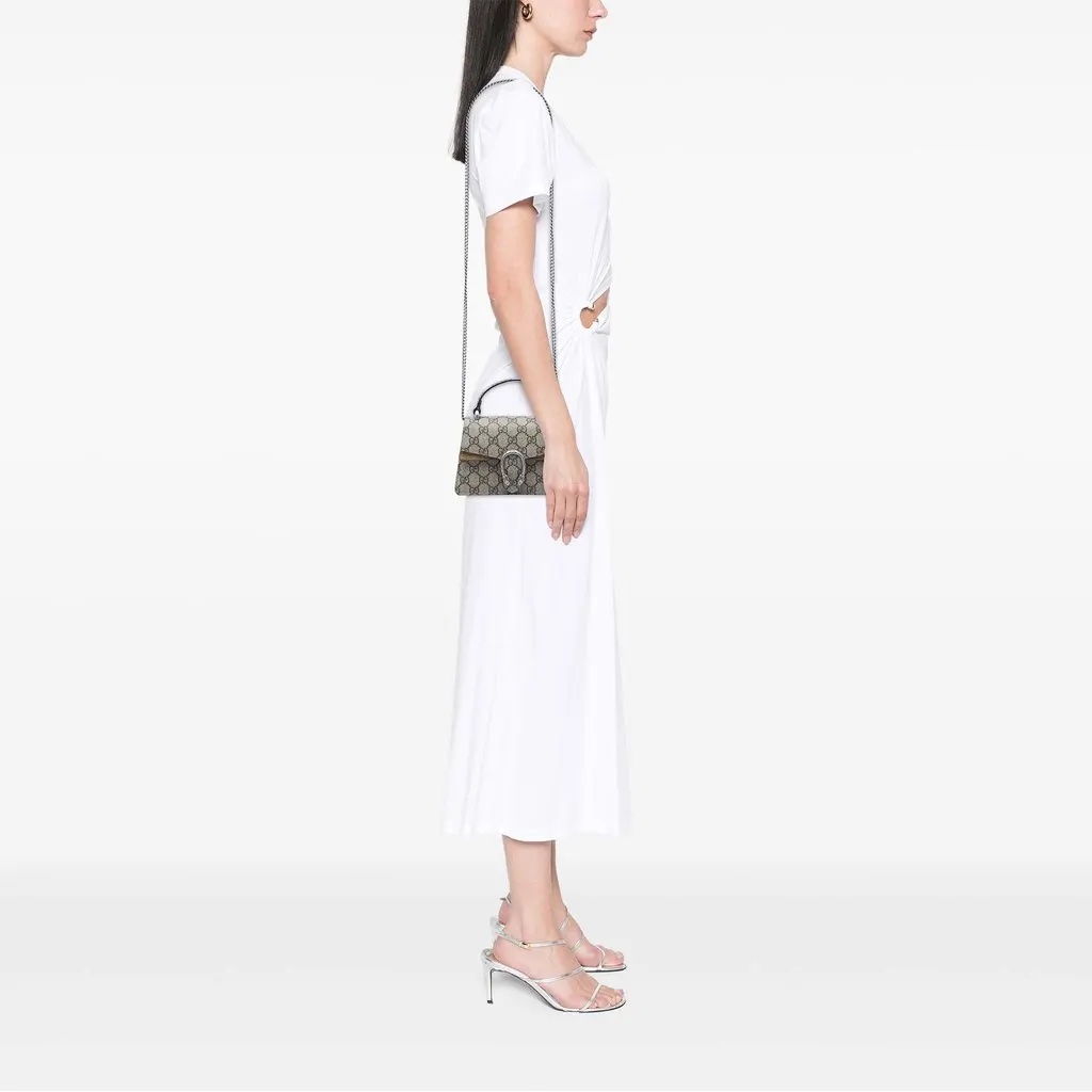 Gucci Mini GG Supreme Dionysus Satchel Beige Canvas Very good - Box View