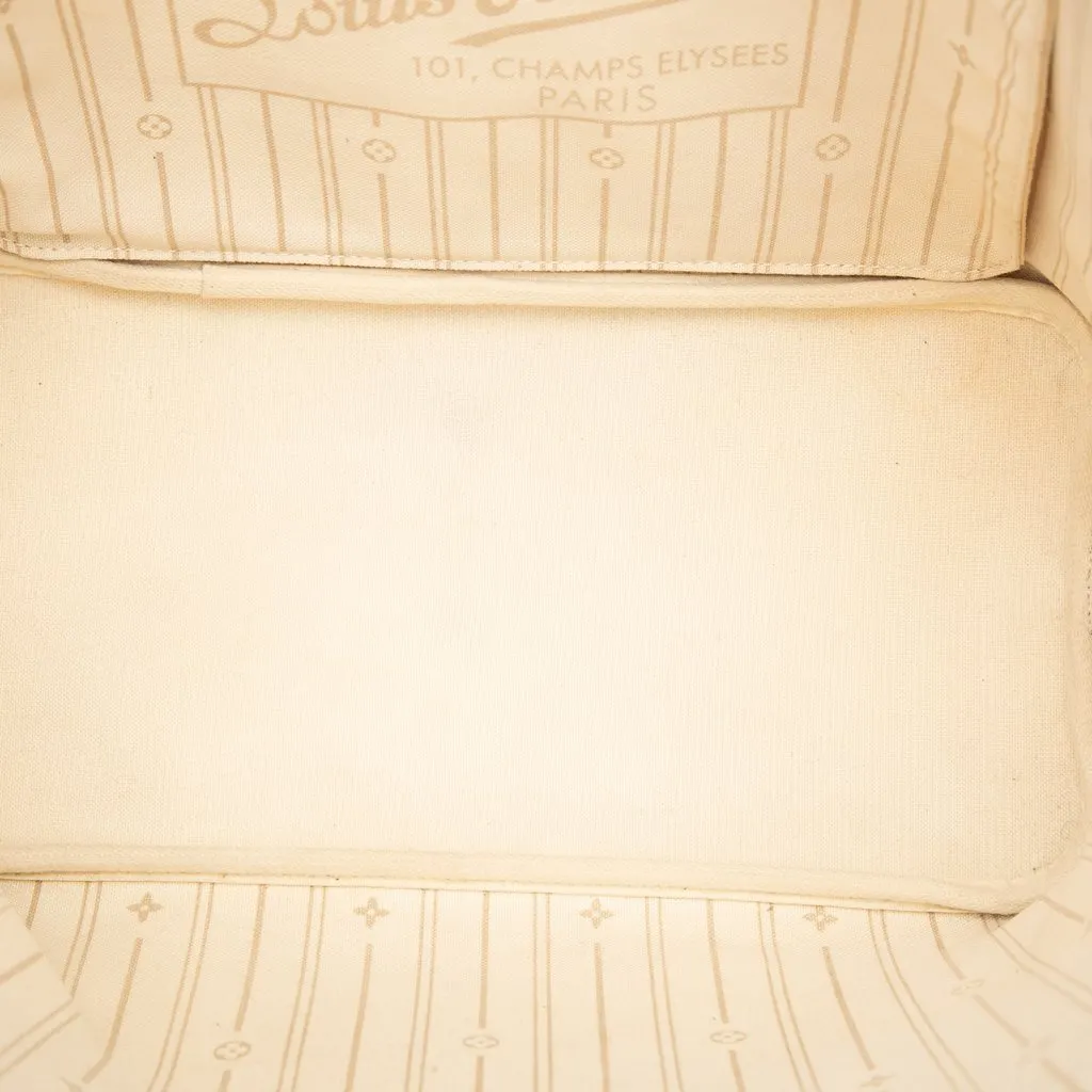 Louis Vuitton Damier Azur Neverfull MM White Good - Model View