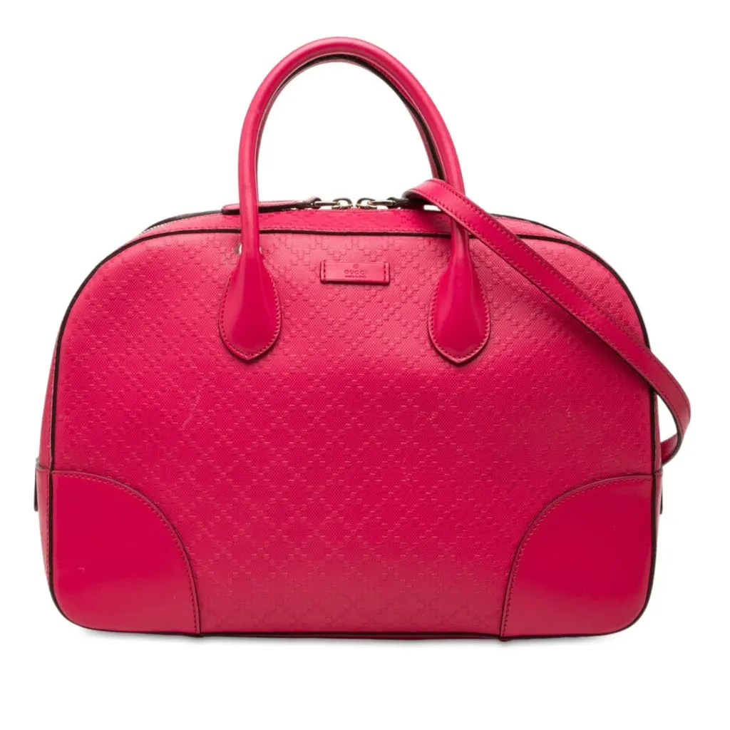Gucci Diamante Bright Leather Satchel Pink Leather Very good - Front View