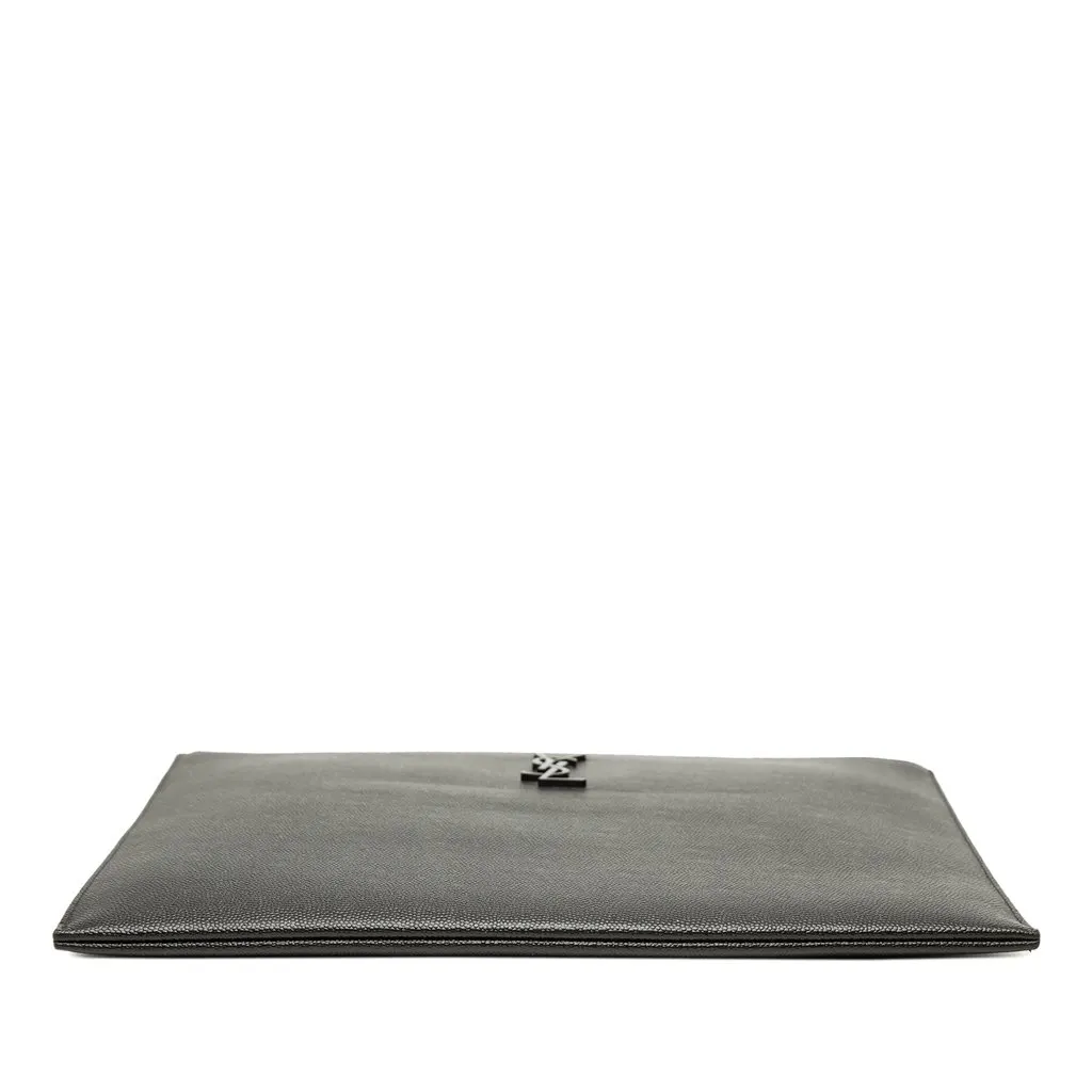 Saint Laurent Grain De Poudre Monogram Monochrome iPad Case Black Leather Very good - Inside View
