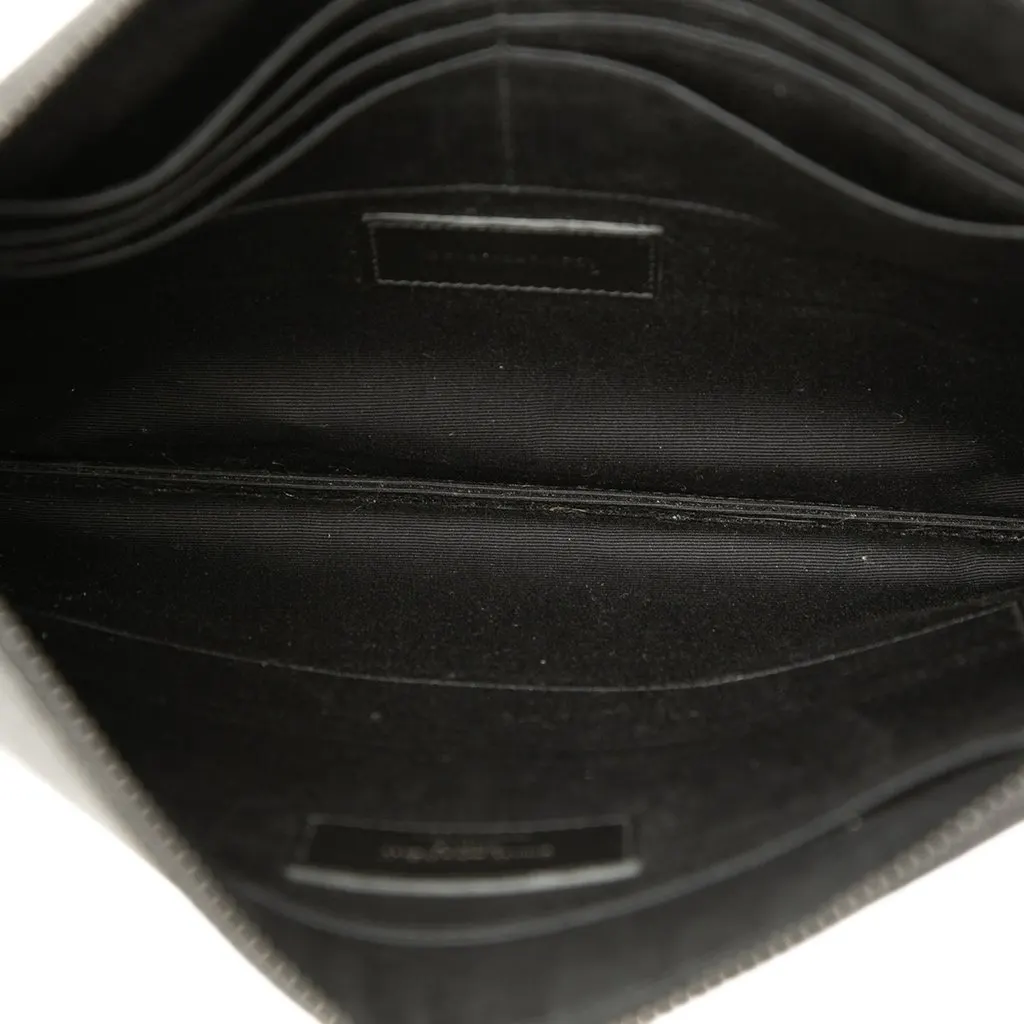 Saint Laurent Grain De Poudre Monogram Monochrome iPad Case Black Leather Very good - Model View