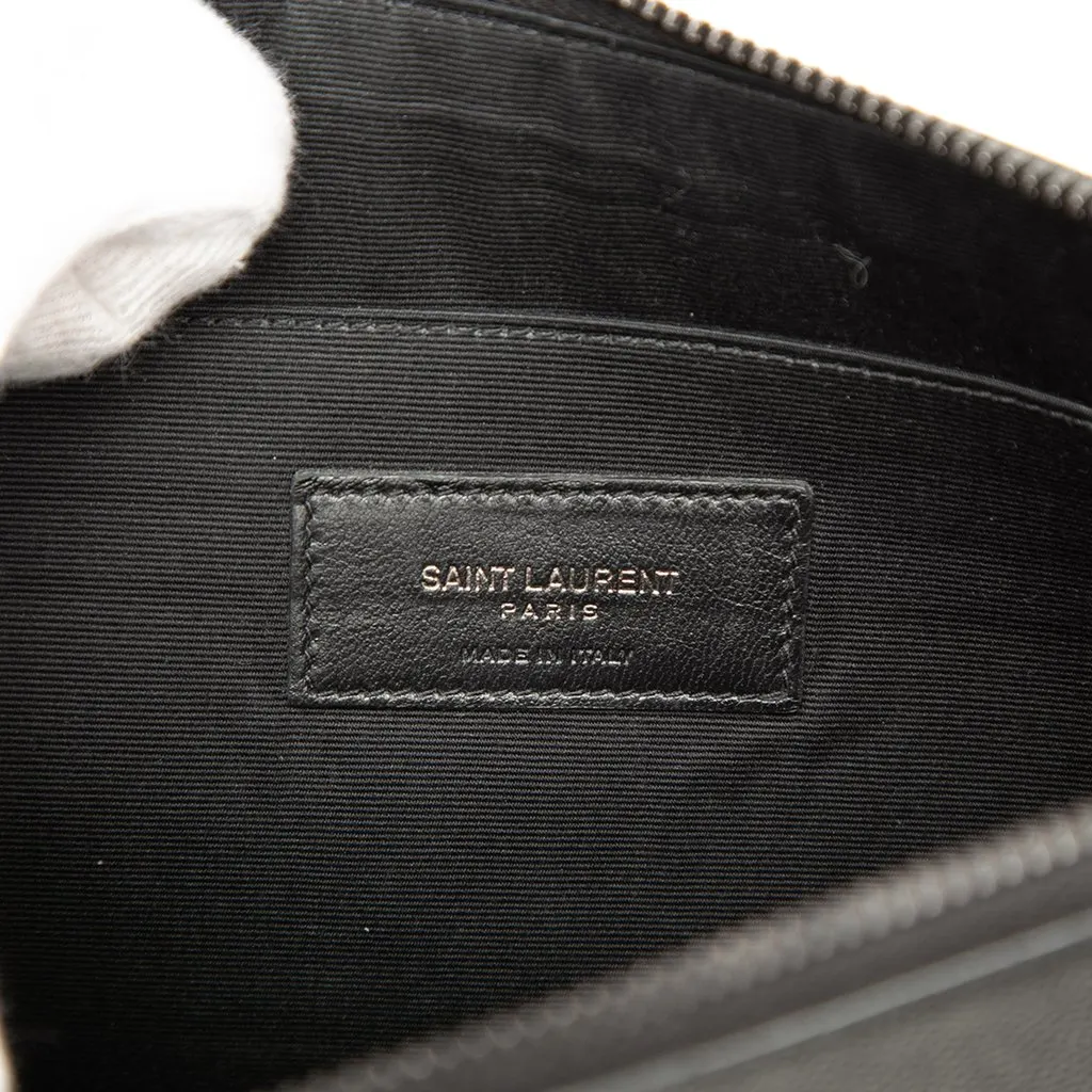 Saint Laurent Grain De Poudre Monogram Monochrome iPad Case Black Leather Very good - Box View