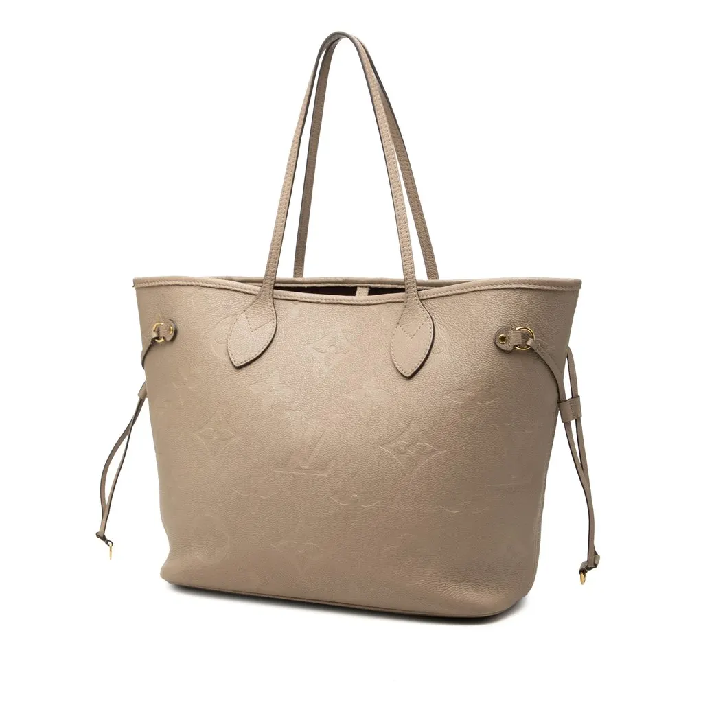 Louis Vuitton Monogram Giant Empreinte Neverfull MM Beige Leather Very good - Back View