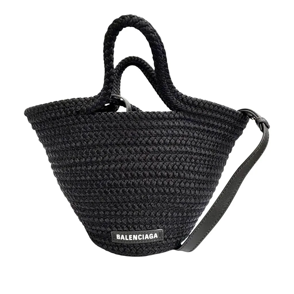 Balenciaga Small Nylon Ibiza Basket Bag Black Very good - Front View