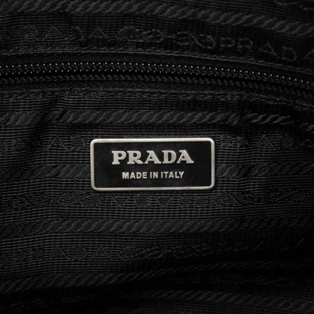 Prada Tessuto Zip Top Crossbody Black Polyamide Very good - Box View