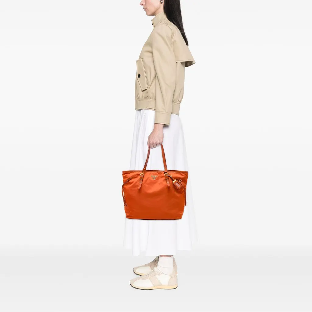 Prada Saffiano Trimmed Tessuto Tote Orange Polyamide Very good - Box View