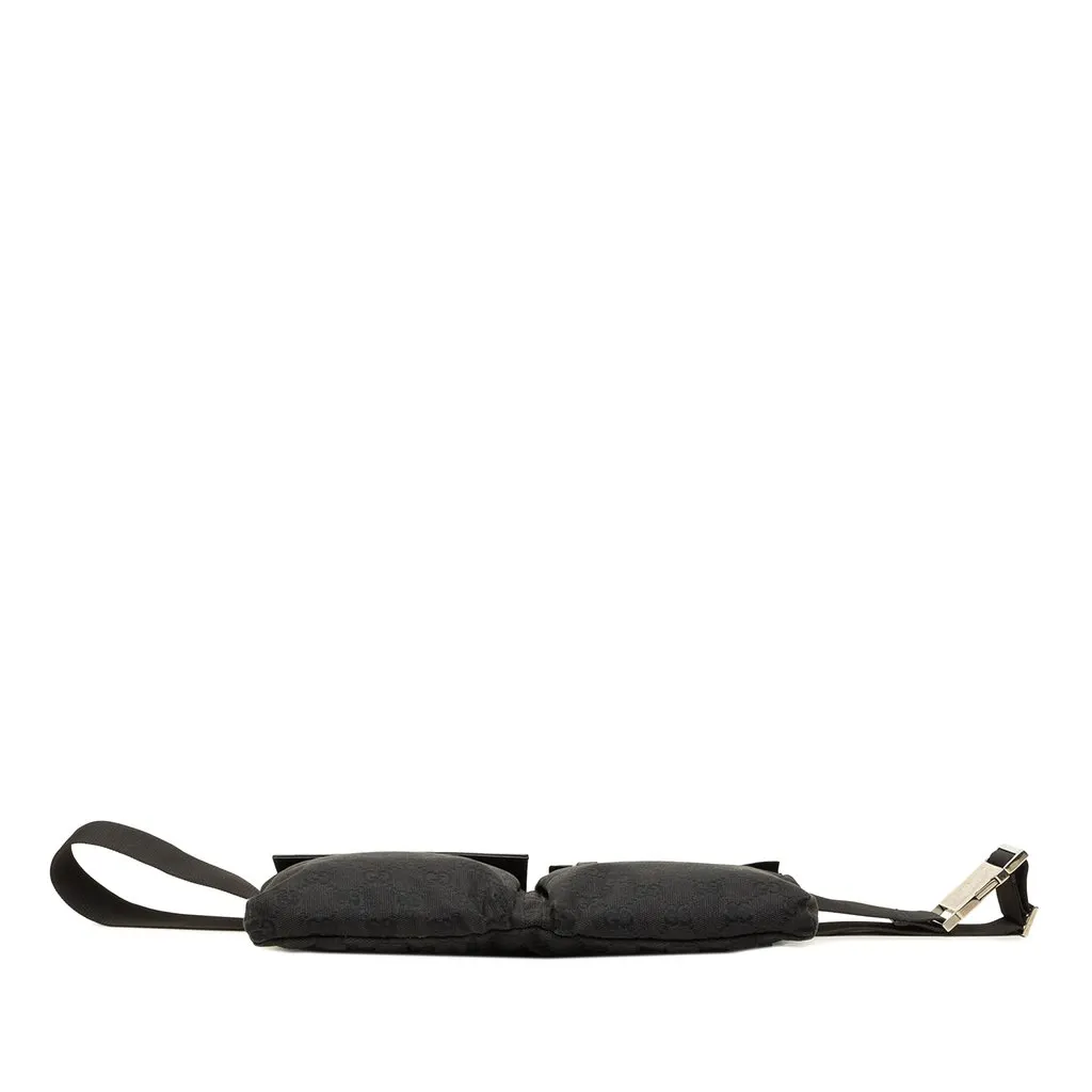 Gucci GG Canvas Double Pocket Belt Bag Black Canvas Very good - Inside View