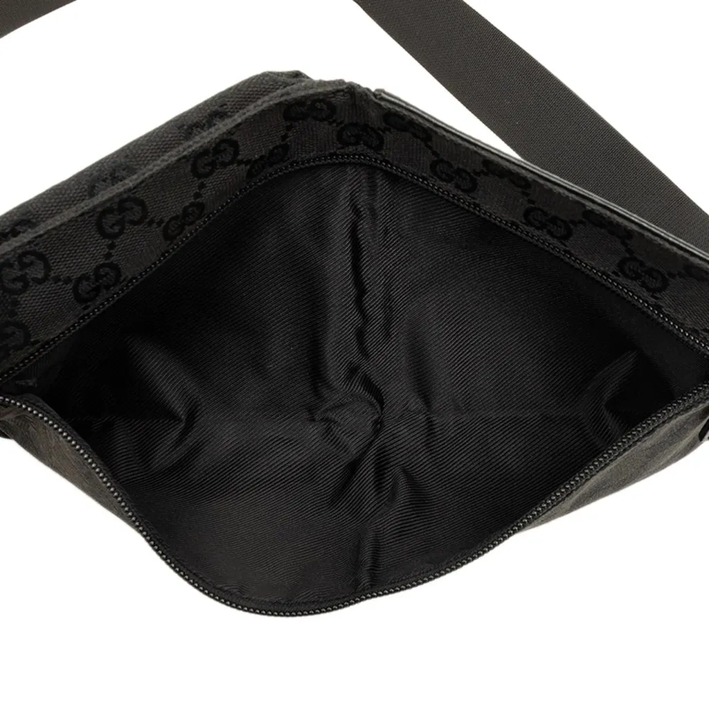 Gucci GG Canvas Double Pocket Belt Bag Black Canvas Very good - Model View
